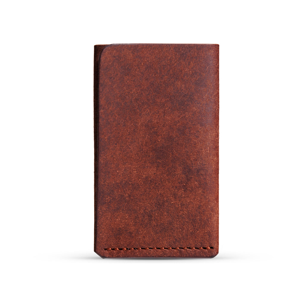 Portofel minimalist Mawani Mini Wrap Chestnut din piele naturală Pueblo maro, vedere din spate