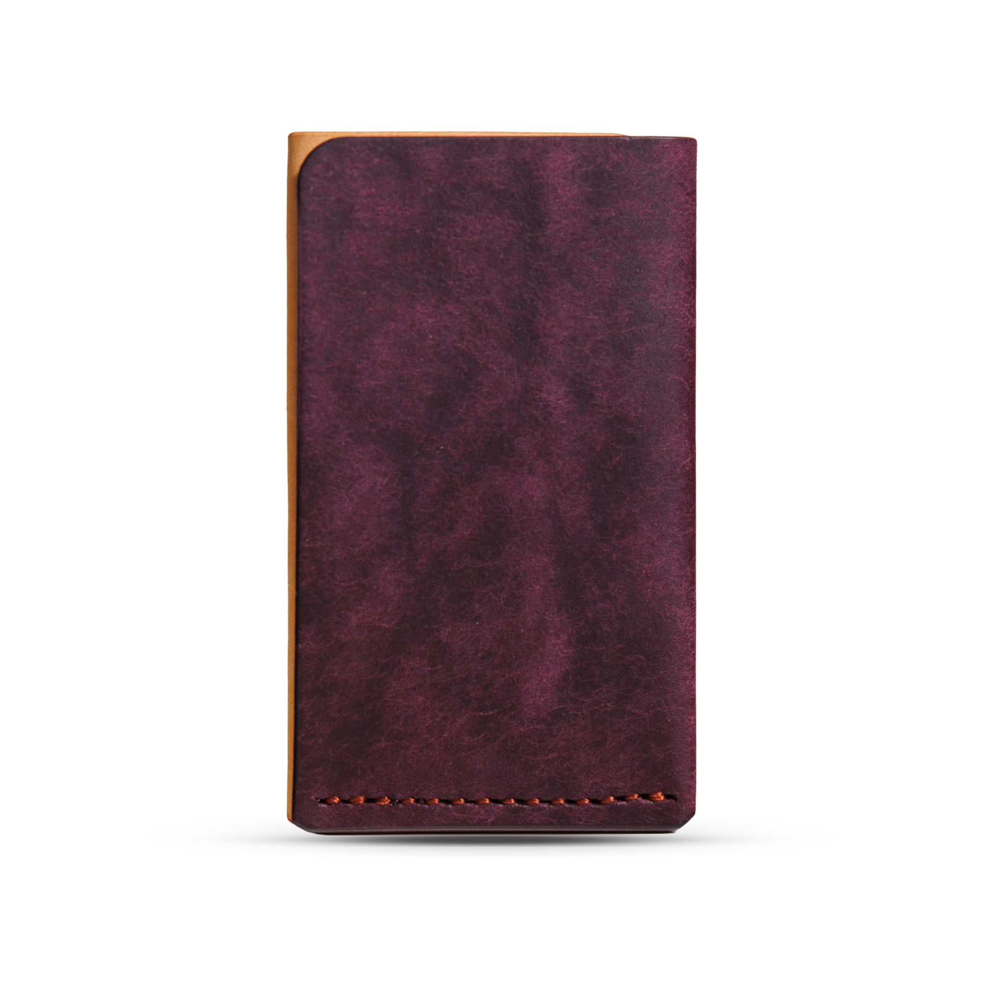 Portofel minimalist Mawani Mini Wrap Halo din piele naturală Pueblo mov și natur, vedere din spate