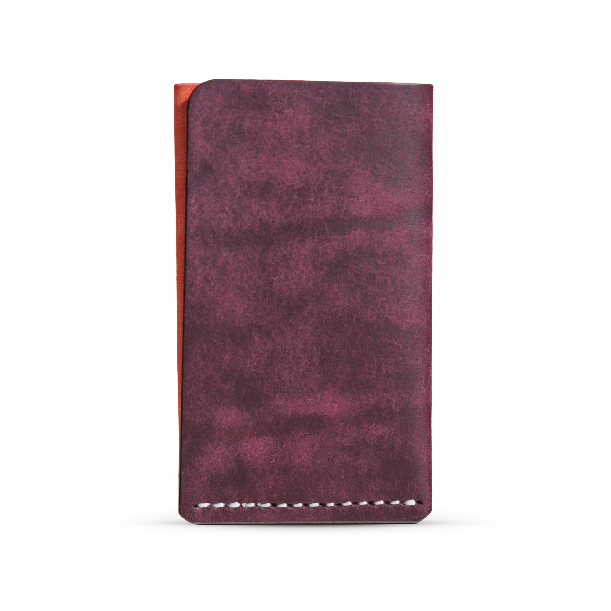 Portofel minimalist Mawani Mini Wrap Nova din piele naturală Pueblo mov și roz, vedere din spate