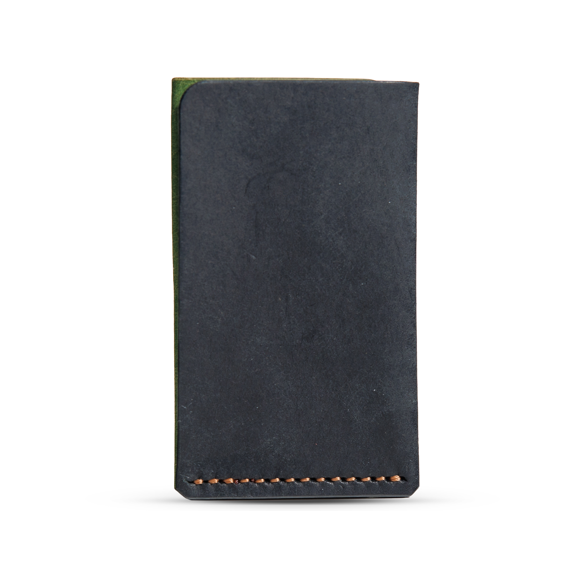 Portofel minimalist Mawani Mini Wrap Vines din piele naturală Pueblo neagră și verde, vedere din spate