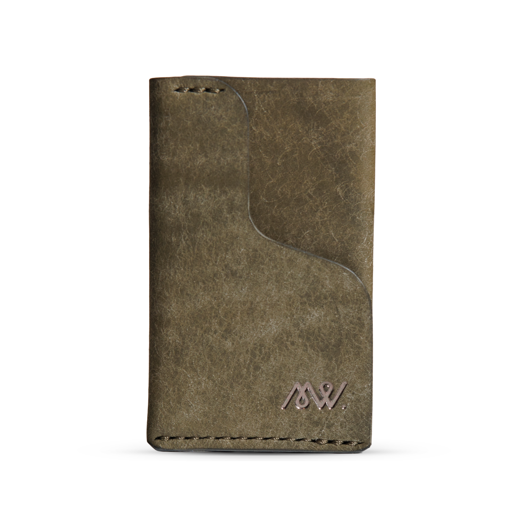 Portofel minimalist Mawani Micro Wrap Stone din piele naturala Pueblo gri, vedere din față