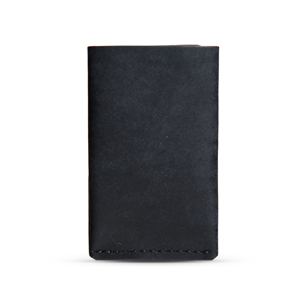 Portofel minimalist Mawani Micro Wrap Shadow din piele naturală Pueblo neagră, vedere din spate