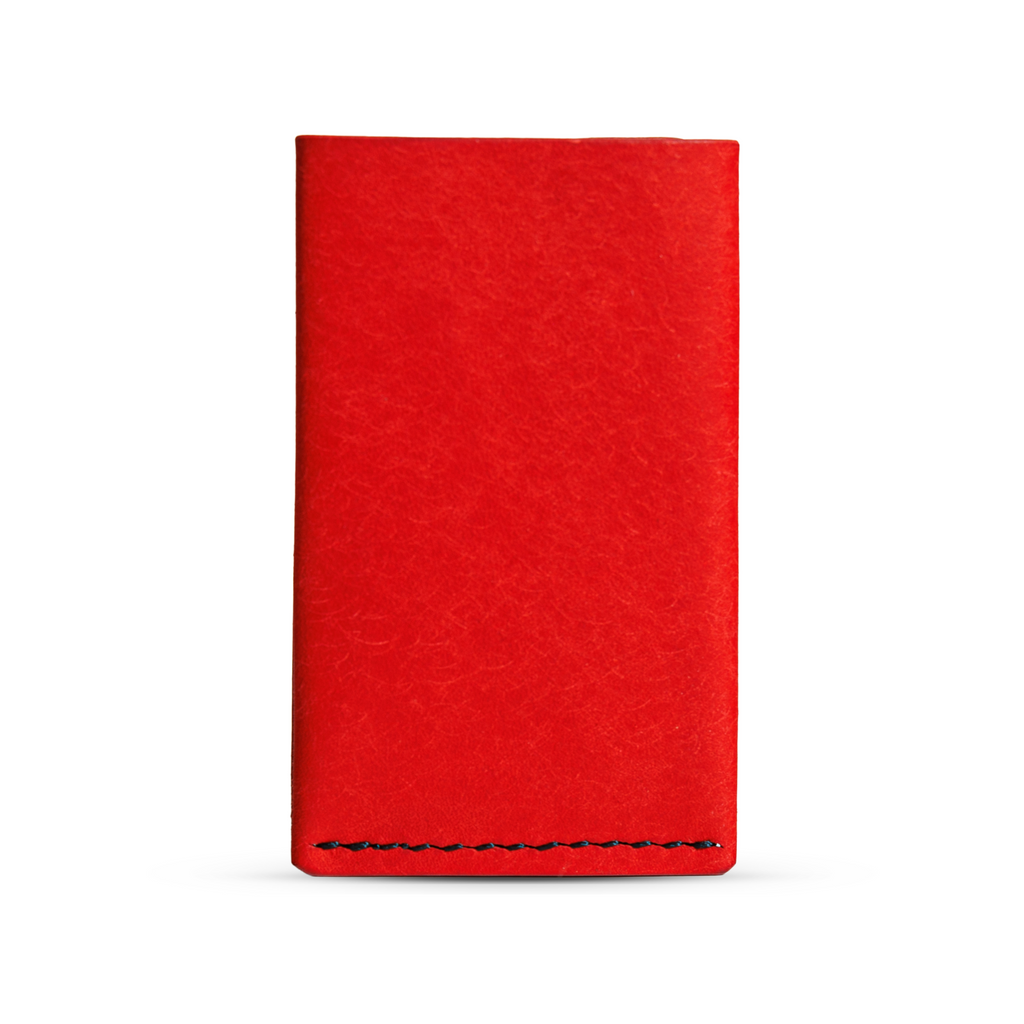 Portofel minimalist Mawani Micro Wrap Velvet din piele naturală Pueblo roșie, vedere din spate